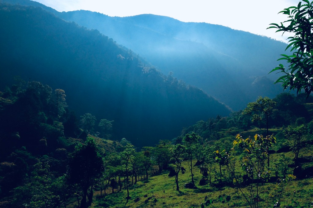 Sun pours into verdant valley in Costa Rica